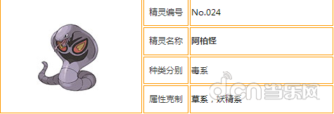 阿柏怪,眼镜蛇神奇宝贝,阿柏蛇的进化型.